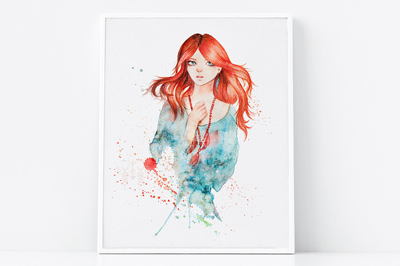 Ginger Girls: Watercolor SET in Illustrations - product preview 3
