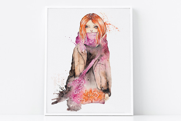 Ginger Girls: Watercolor SET in Illustrations - product preview 4
