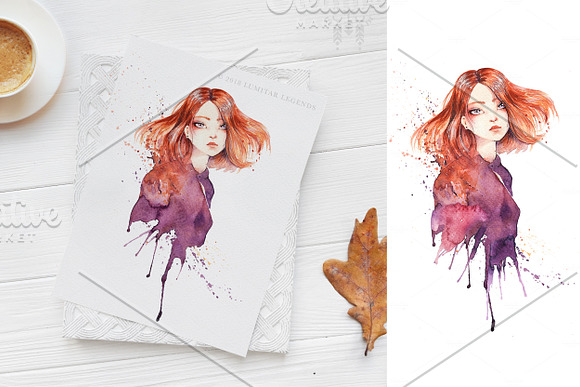 Ginger Girls: Watercolor SET in Illustrations - product preview 7