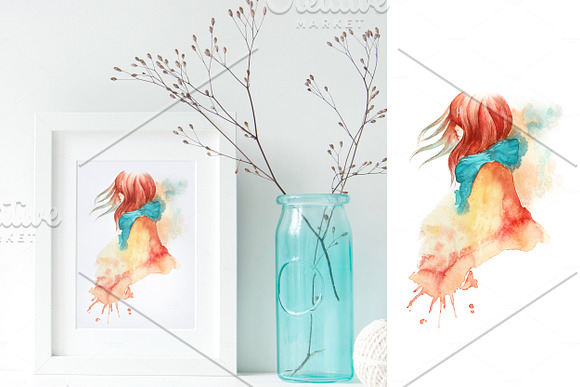 Ginger Girls: Watercolor SET in Illustrations - product preview 10