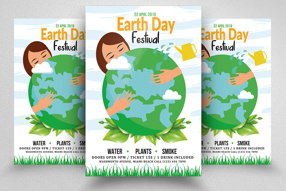 Earth Day Flyer Psd Templates