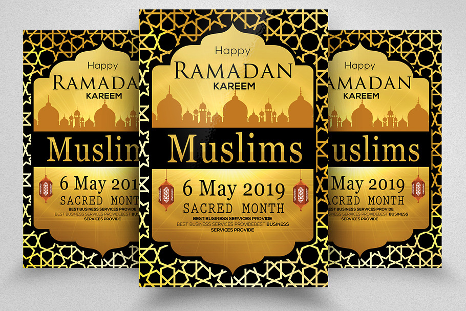 Black & Golden Ramadan Psd Flyer in Flyer Templates - product preview 8
