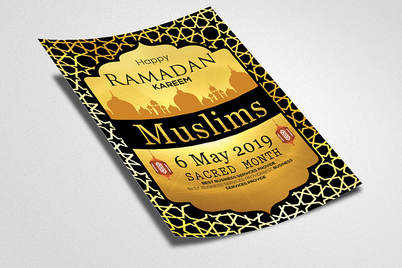 Black & Golden Ramadan Psd Flyer in Flyer Templates - product preview 1