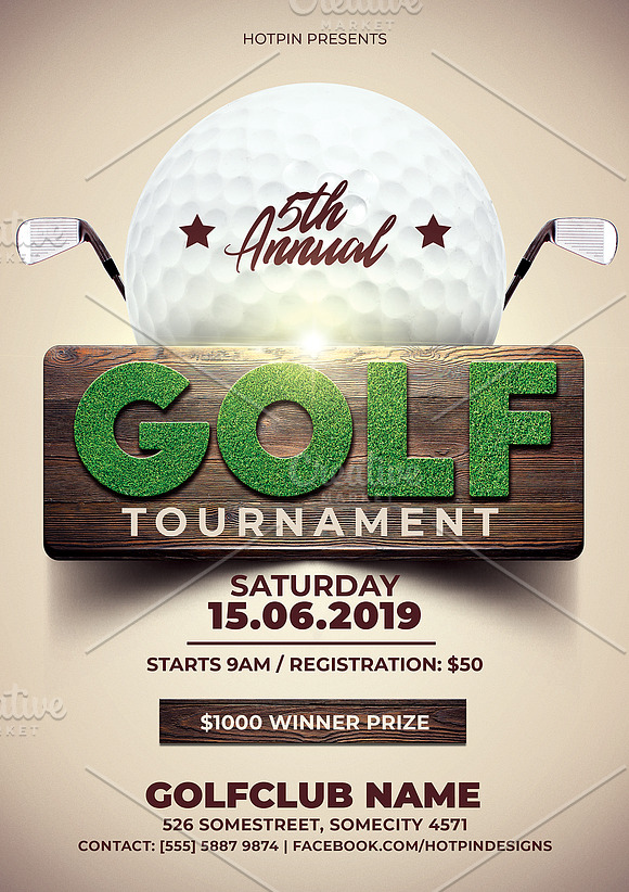 Golf Tournament Flyer Template in Flyer Templates - product preview 1