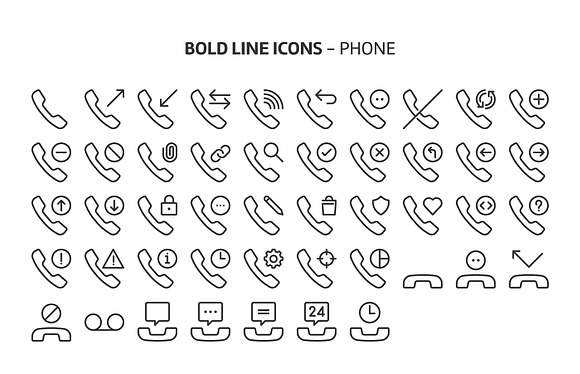 Bold Line Icons in Text Message Icons - product preview 89