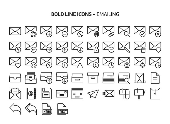 Bold Line Icons in Text Message Icons - product preview 93