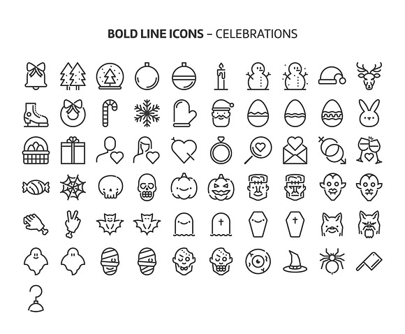 Bold Line Icons in Text Message Icons - product preview 102