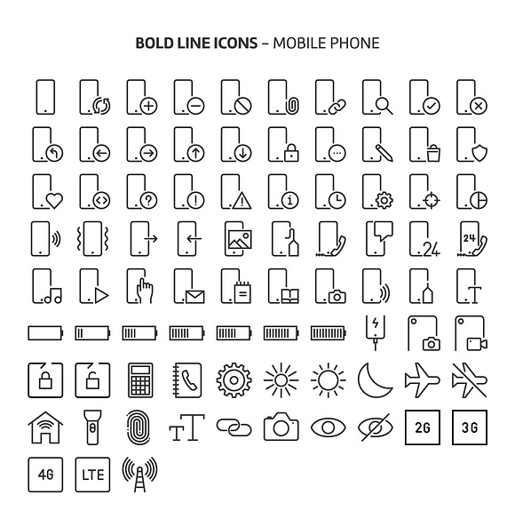 Bold Line Icons in Text Message Icons - product preview 103