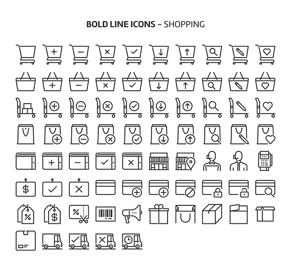 Bold Line Icons in Text Message Icons - product preview 106