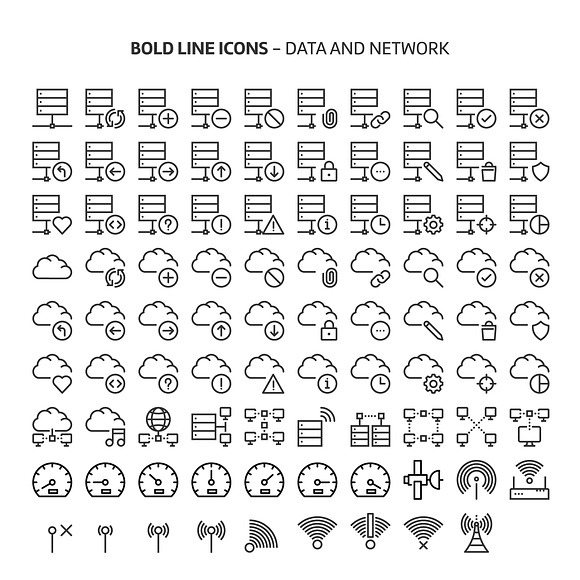 Bold Line Icons in Text Message Icons - product preview 110