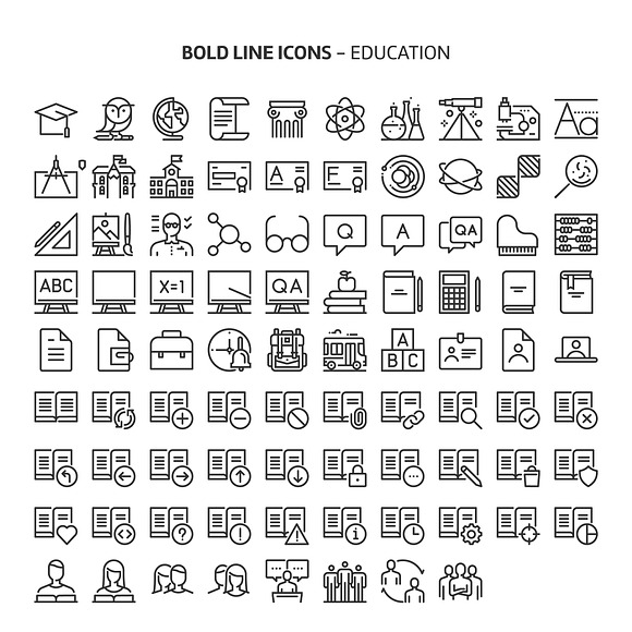 Bold Line Icons in Text Message Icons - product preview 112