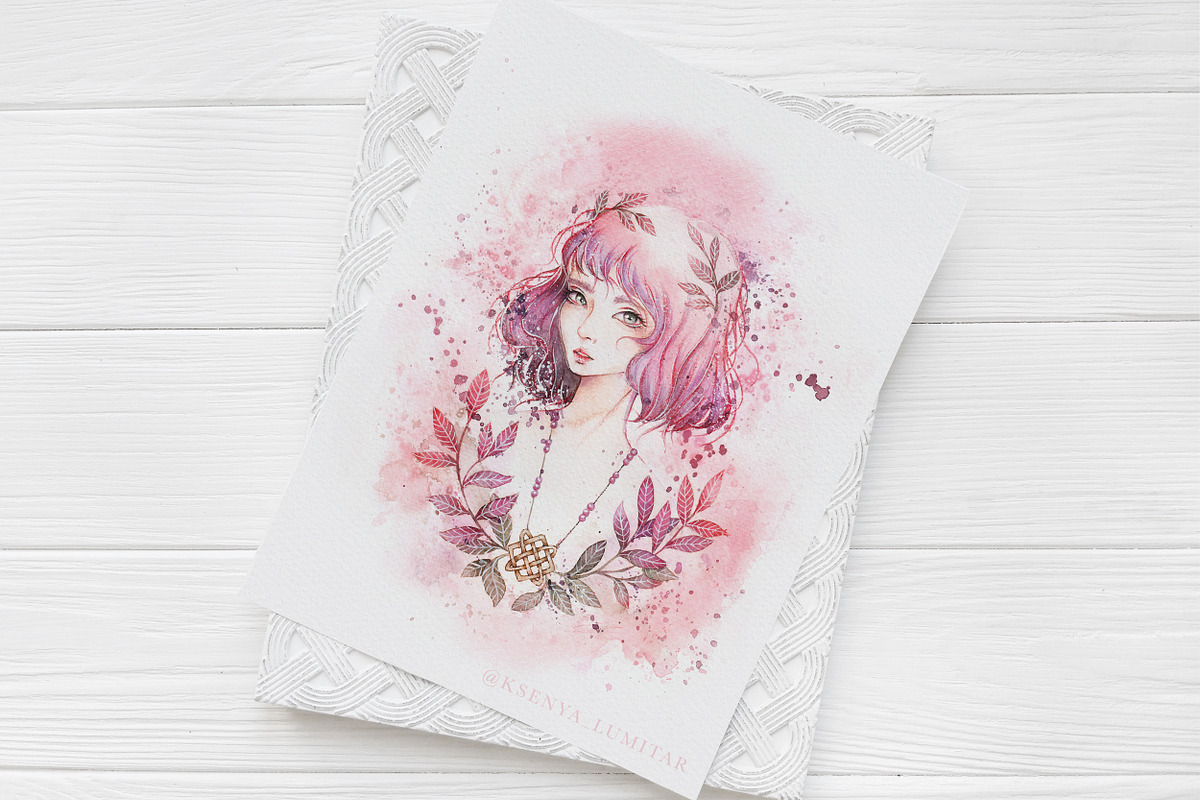 Lada: Fantasy Girl Watercolor Art in Illustrations - product preview 8
