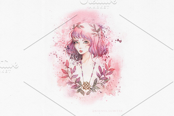 Lada: Fantasy Girl Watercolor Art in Illustrations - product preview 1