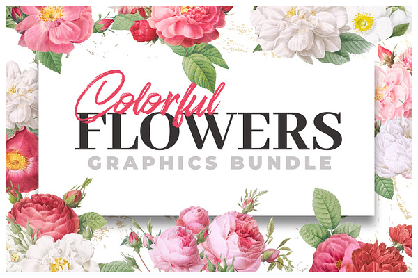 Colorful Flowers - Grapics Bundle