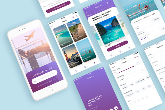 Travel App Template Sketch in App Templates - product preview 6