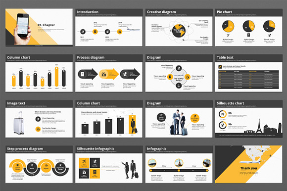 Airplane in Presentation Templates - product preview 1