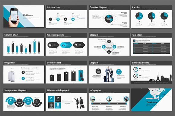 Airplane in Presentation Templates - product preview 2