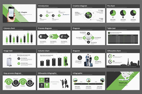 Airplane in Presentation Templates - product preview 3