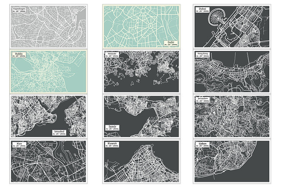 52 Hand Drawn Maps Set in Illustrations - product preview 11