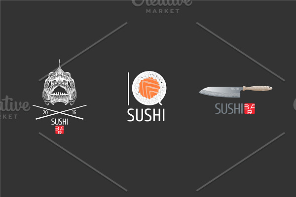 Sushi vector template logo, icon