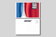 France, Paris vector postcard