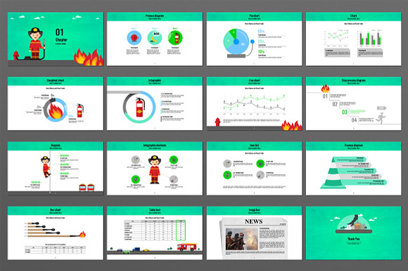 Firefighter in PowerPoint Templates - product preview 2