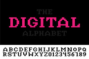 Digital pixel english alphabet