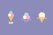 Ice cream vector logo, sign set