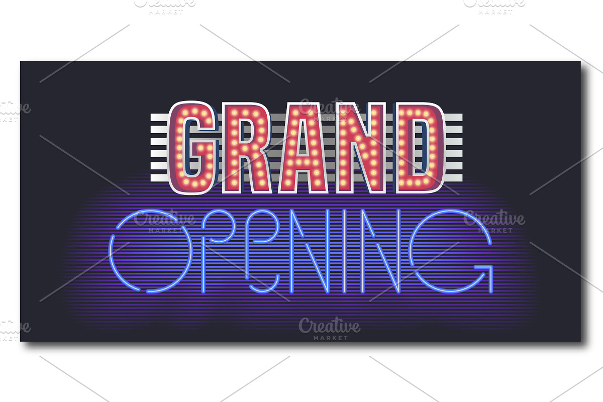 Grand opening vector banner in Illustrations - product preview 8
