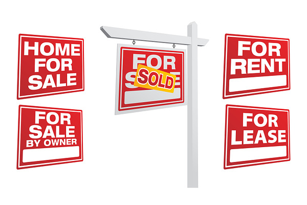Left Facing Vector Real Estate Signs