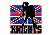 Knight with sword shield GB British