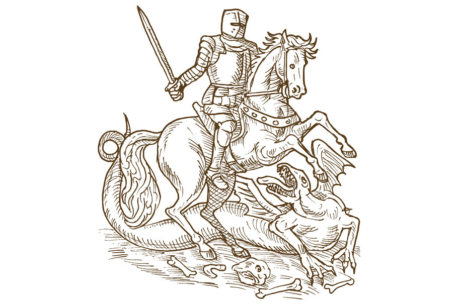 Saint George knight and the dragon