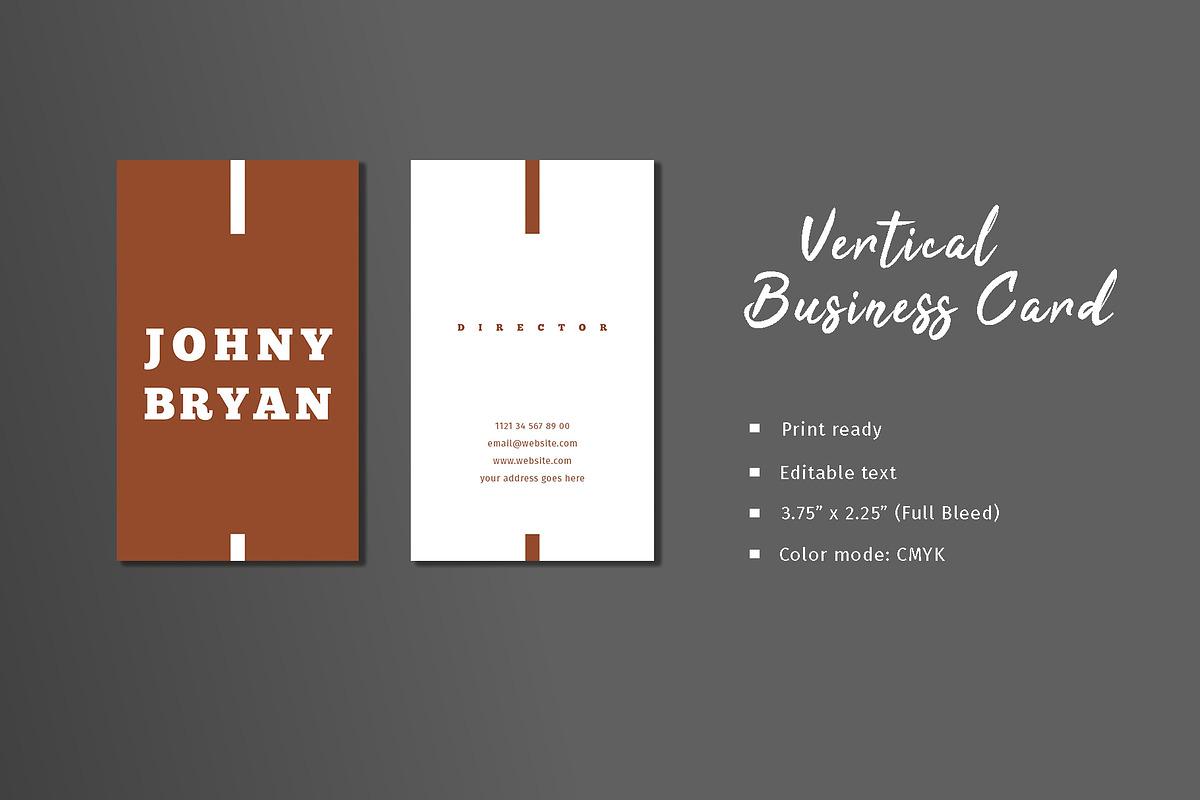 Vertical Business Card in Business Card Templates - product preview 8