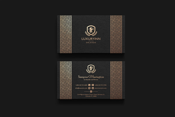 Retro gold and black business card