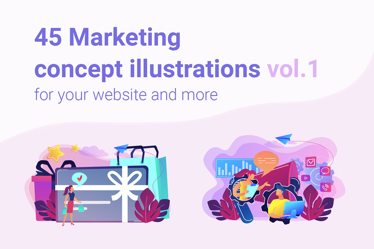Marketing concept illustrations in UI Kits and Libraries - product preview 8