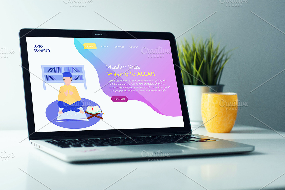 Landing Page Muslim praying in Landing Page Templates - product preview 8