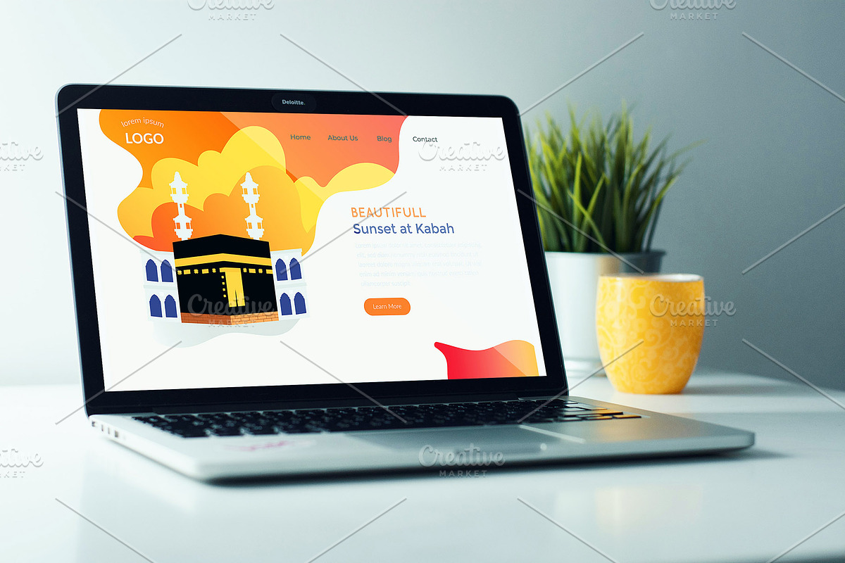 Landing Page Sunset Mosque in Landing Page Templates - product preview 8