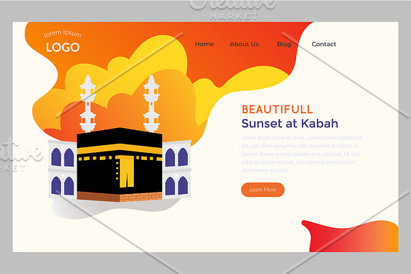 Landing Page Sunset Mosque in Landing Page Templates - product preview 1