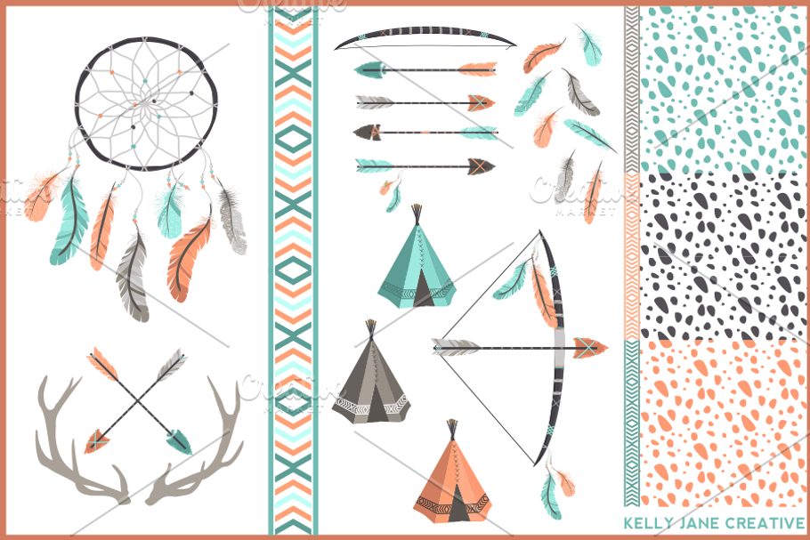 DreamCatcher, Antlers, & Arrows in Illustrations - product preview 8