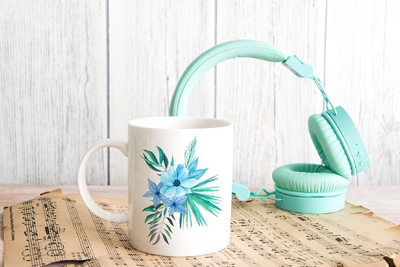 White mug mockup music smart photo in Product Mockups - product preview 2