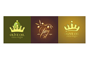 Olive oil vector logo set