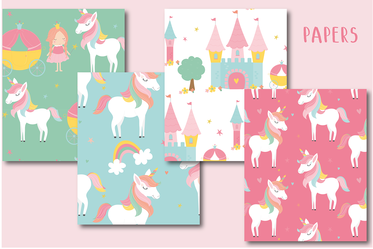 Princess & Unicorns paper in Patterns - product preview 8
