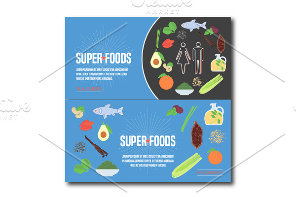 Superfoods vector banner