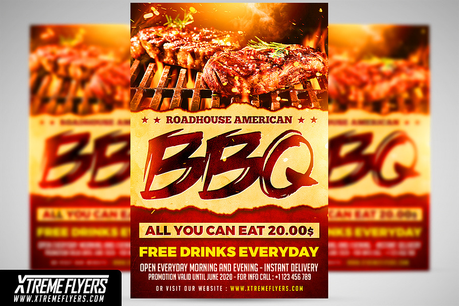 BBQ Steakhouse Flyer in Flyer Templates - product preview 8
