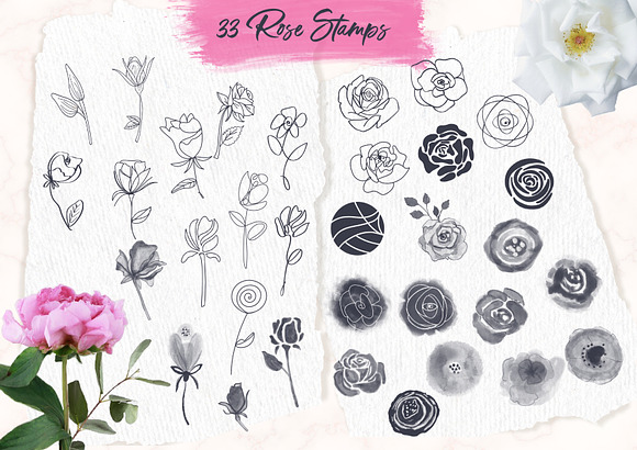 Rose Garden Procreate Stamps VOL. 2 in Photoshop Brushes - product preview 6
