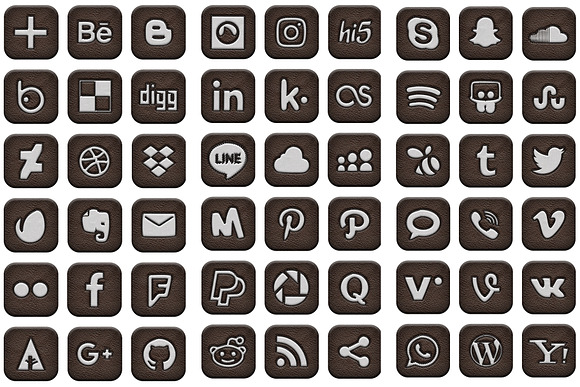 Stitched Style Media Icons Set in Icons - product preview 2
