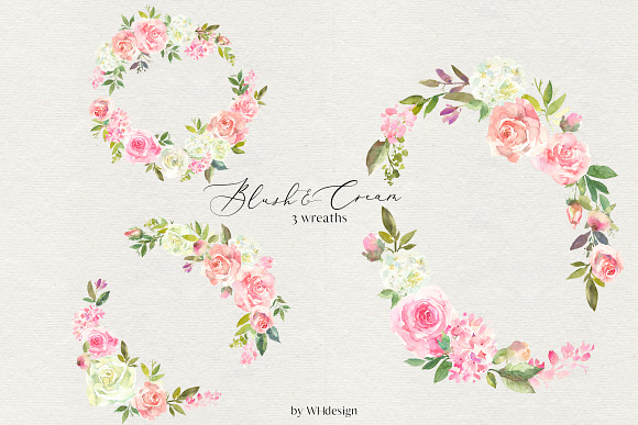 Blush & Cream Watercolor Floral Set in Illustrations - product preview 5