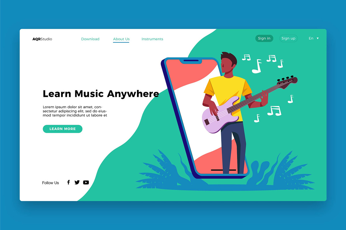 Music Learning - Banner & Landing Pa in Web Elements - product preview 8