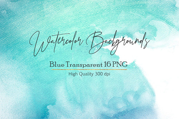 Blue Watercolor PNG Backgrounds