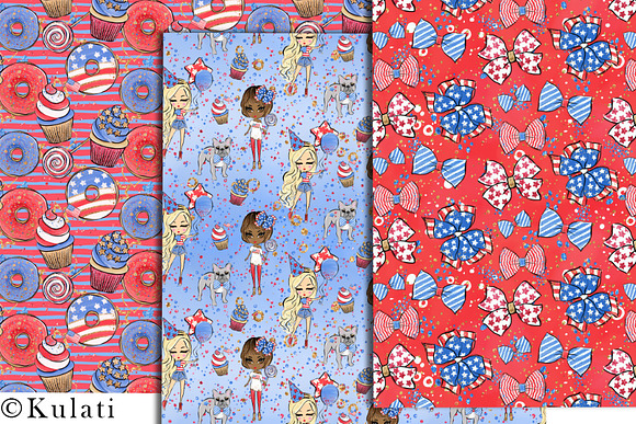 Cute 4th of July Seamless Patterns in Patterns - product preview 1